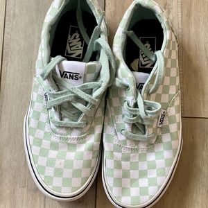 Unisex-Mint checkered Vans
